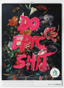 Nachhaltiger Wandkalender mit Kunstdrucken, plastikfrei