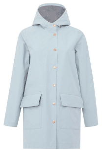 Eleganter Regenparka für Frauen in Hellblau ohne Schadstoffe