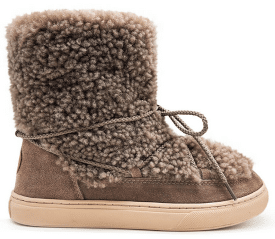 Thies Damen-Winterstiefel mit Schaffell in Grau-Braun