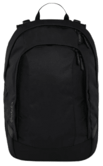 Schwarzer Schulrucksack aus recycelten PET-Flaschen