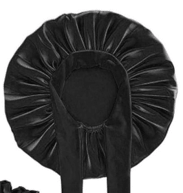 Schwarze Haarhaube aus Satin