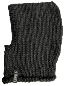 Handgestrickte Balaclava (Grobstrick) in Schwarz