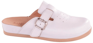 Weißer Herren-Holzclog aus Bioleder | SaNeba