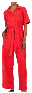 Knalliger Jumpsuit in Koralle, Tencel-Leinen-Mix, Quelle: Shop Like You Give a Damn