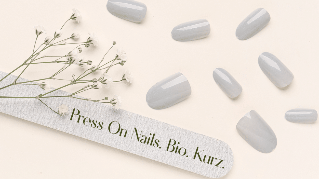 Vegane, wiederverwendbare Press-on Nails aus Biokunststoff in extra kurz