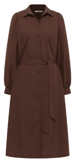 Dunkelbraunes Bürokleid von LANIUS mit Gürtel