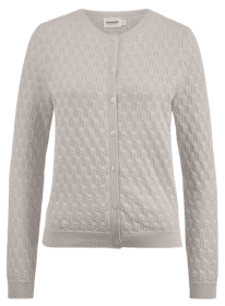 Schlichte hessnatur Strickjacke in Hellgrau, Bio-Baumwolle
