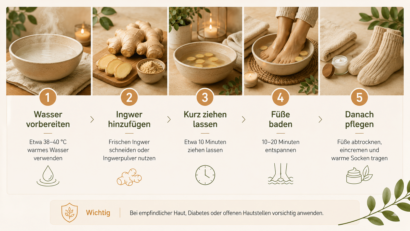 Ingwer-Fußbad zuhause selber machen