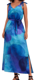 Kleid Bowie Dark Clouds Blau, vegane Seide