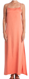 Veganes Seidenkleid für Trauzeuginnen in Apricot