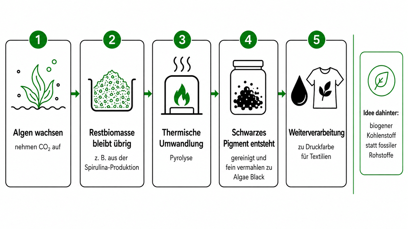 So wird aus Algenresten schwarzes Pigment