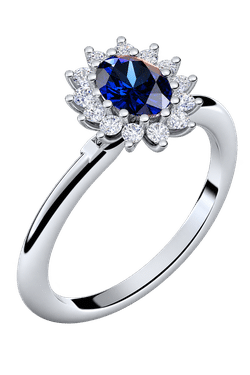 Kate | Verlobunsring mit blauem Zirkonia für kleines Budget