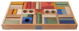 Wooden Story Regenbogen-Bauklötze | 54 Teile für freies Bauen