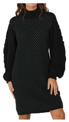 SKFK Kaliope | Kurzes Strickkleid mit Puffärmeln